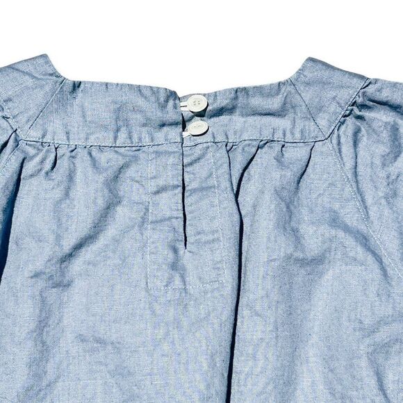 Mabo Blue Chambray Cotton Linen Dress Size 4/5Y - Picture 7 of 8